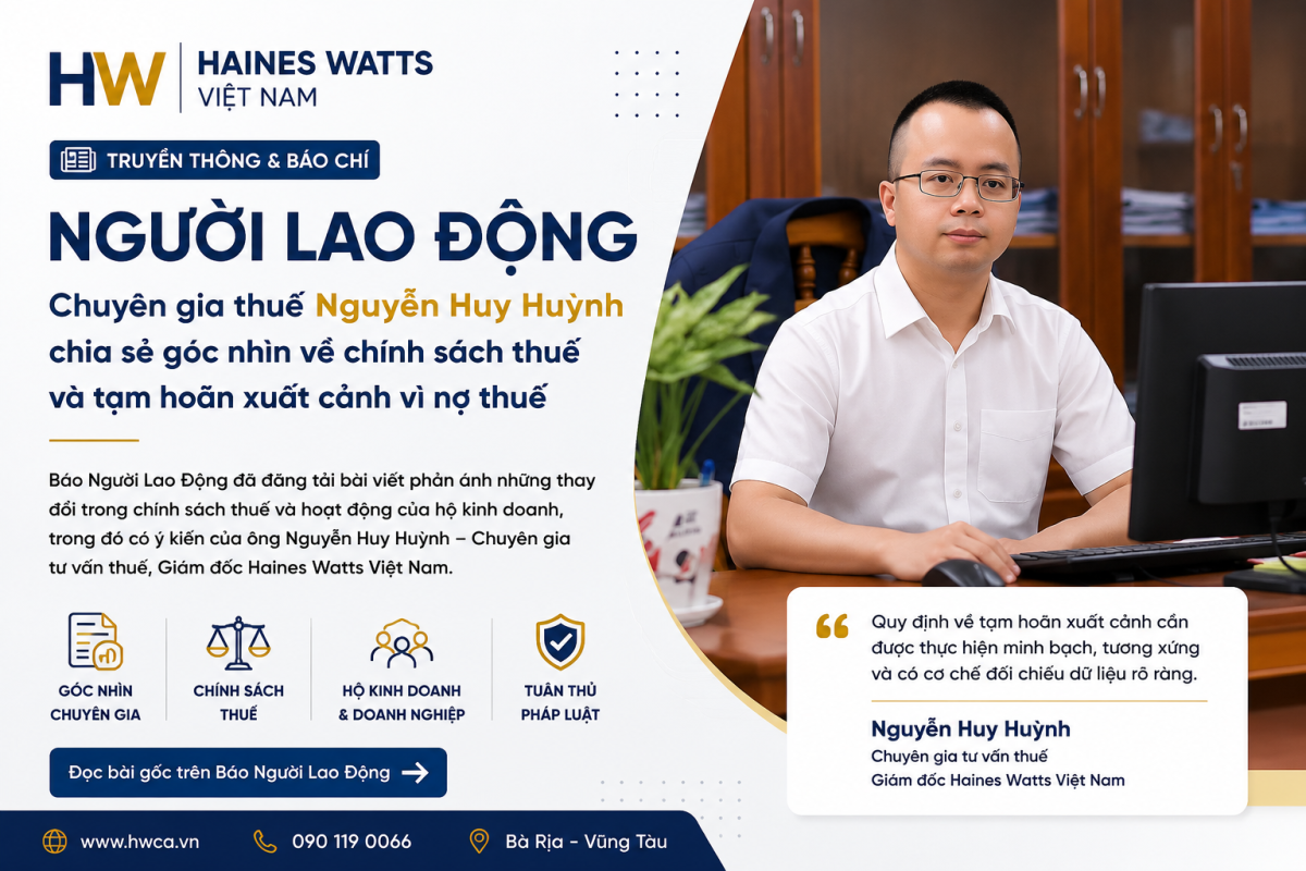 Nguyễn Huy Huỳnh chia sẻ góc nhìn thuế